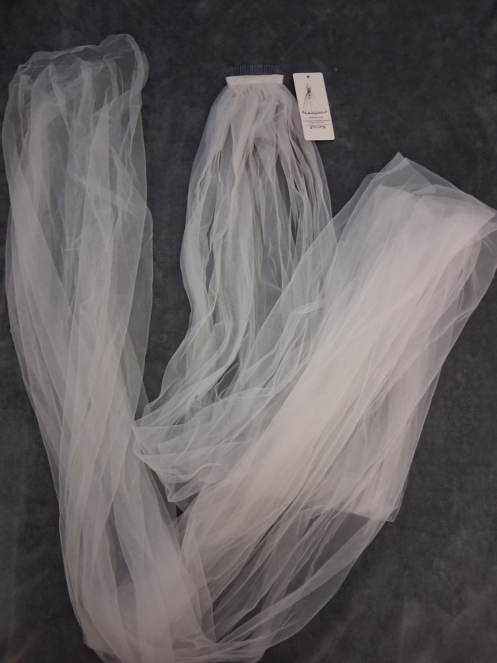 Bridal White Wedding Veil with Comb